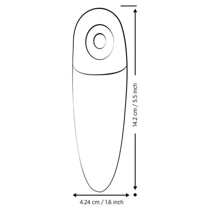Schwarze und weiße linienzeichnung des romp shine x silikon-auflagevibrators in rosa für äußere klitorisstimulation