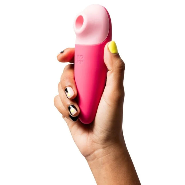 Pink und rosa silikon auflegevibrator romp shine x mit rundem kopf zur äußeren klitorisstimulation
