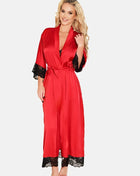 rot/schwarzer Morgenmantel KA923010 von Kalimo - S / Red - Negligee