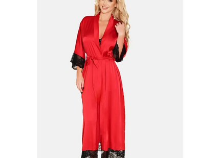 rot/schwarzer Morgenmantel KA923010 von Kalimo - S / Red - Negligee