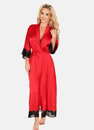 rot/schwarzer Morgenmantel KA923010 von Kalimo - S / Red - Negligee