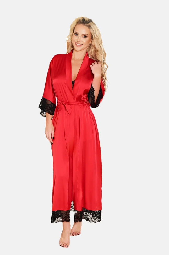 rot/schwarzer Morgenmantel KA923010 von Kalimo - S / Red - Negligee