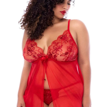 rotes Babydoll - MAL7559XRED von Mapale - XL/2XL / Red - Babydolls