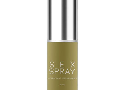 Olivgrüne zylindrische sprayflasche mit silberner metallkappe und sockel sex spray pheromon parfum für männer von ruf