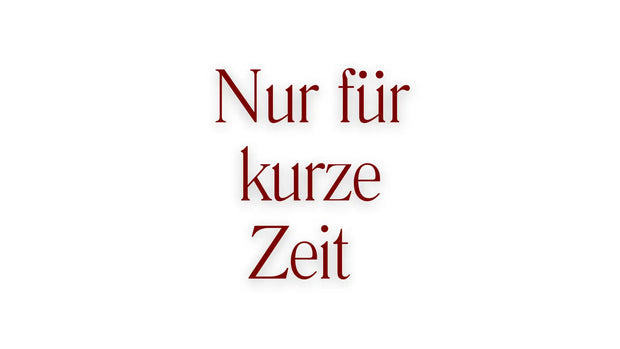 Roter Serifentext, der ‚nur für kurze Zeit‘ auf weißem Hintergrund liest.
