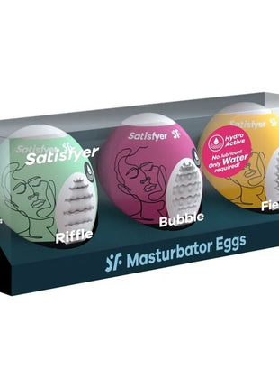 SATISFYER - 3 MASTURBATOR EIER RIFFLE BUBBLE & FIERCE - Ei-Masturbator