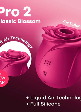 SATISFYER - AIR PULSE PRO 2 CLASSIC BLOSSOM VIBRATOR
