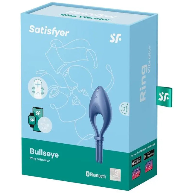 SATISFYER - BULLSEYE RING VIBRATOR APP BLAU - Penisring für Paare