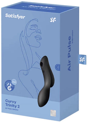 SATISFYER - CURVY TRINITY 2 AIR PULSE VIBRATOR SCHWARZ - Druckwellen saugende Vibratoren