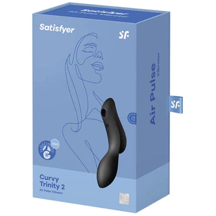 SATISFYER - CURVY TRINITY 2 AIR PULSE VIBRATOR SCHWARZ - Druckwellen saugende Vibratoren