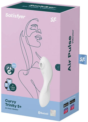 SATISFYER - CURVY TRINITY 5 AIR PULSE STIMULATOR & VIBRATOR APP WEISS - Druckwellen saugende Vibratoren