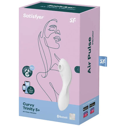 SATISFYER - CURVY TRINITY 5 AIR PULSE STIMULATOR & VIBRATOR APP WEISS - Druckwellen saugende Vibratoren