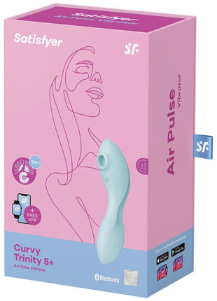 SATISFYER - CURVY TRINITY 5 AIR PULSE STIMULATOR & VIBRATOR APP WEISS - Druckwellen saugende Vibratoren