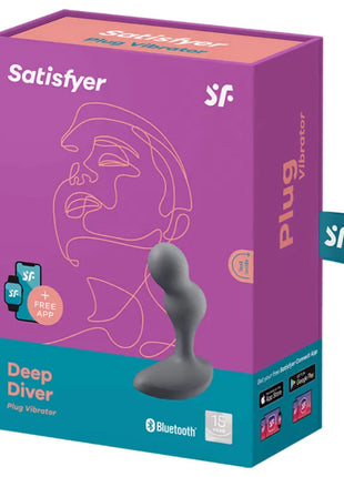 SATISFYER - DEEP DIVER VIBRATING PLUG APP - Analplug