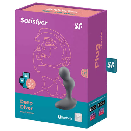 SATISFYER - DEEP DIVER VIBRATING PLUG APP - Analplug