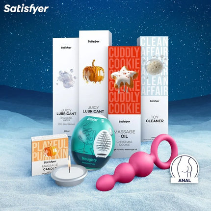 Rosa silikon analplug mit ringgriff im satisfyer deluxe adventskalender 2025 von fun factory intense