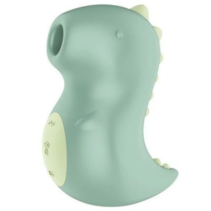Mintgrüner silikon dinosaurier usb ladestation mit cremefarbenem bedienfeld für den air pulse estimulador air pulse