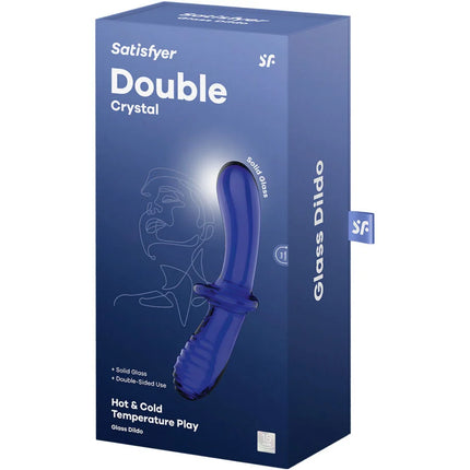 Satisfyer Double Crystal – Glasdildo mit Doppelstruktur für heiße & kalte Spiele - Glasdildo
