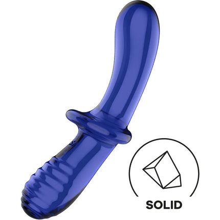 Satisfyer Double Crystal – Glasdildo mit Doppelstruktur für heiße & kalte Spiele - Glasdildo