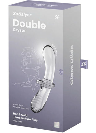 Satisfyer Double Crystal – Glasdildo mit Doppelstruktur für heiße & kalte Spiele - Glasdildo
