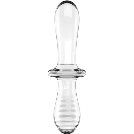 Satisfyer Double Crystal – Glasdildo mit Doppelstruktur für heiße & kalte Spiele - Glasdildo