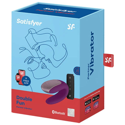 SATISFYER - DOUBLE FUN PARTNER VIBRATOR LILA - Paar-Vibrator