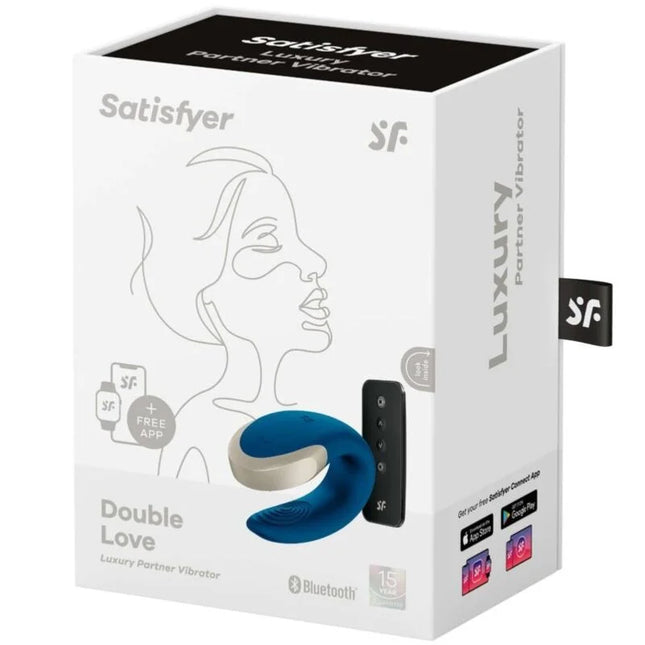 SATISFYER - DOUBLE LOVE LUXURY PARTNER VIBRATOR BLAU - Paar-Vibrator