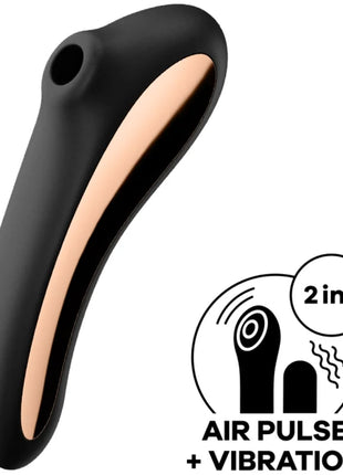SATISFYER - DUAL KISS AIR PULSE VIBRATOR SCHWARZ - DRUCKWELLENVIBRATOREN ohne Vibration