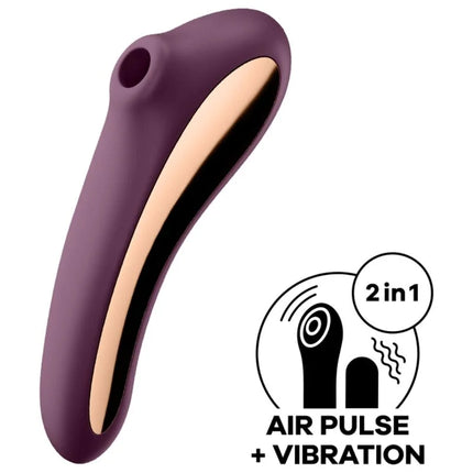 SATISFYER - DUAL KISS AIR PULSE VIBRATOR WEINROT - DRUCKWELLENVIBRATOREN ohne Vibration