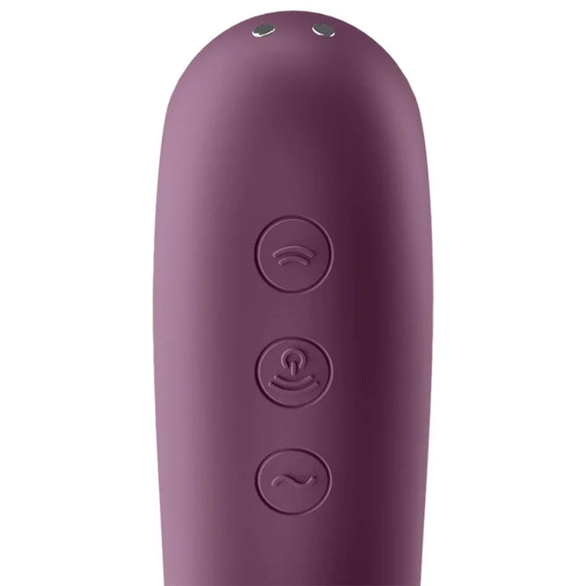 SATISFYER - DUAL KISS AIR PULSE VIBRATOR WEINROT - DRUCKWELLENVIBRATOREN ohne Vibration