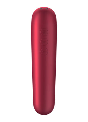 SATISFYER - DUAL LOVE VIBRATOR UND SAUGER MIT PULSIERTER LUFT ROT - Druckwellen saugende Vibratoren
