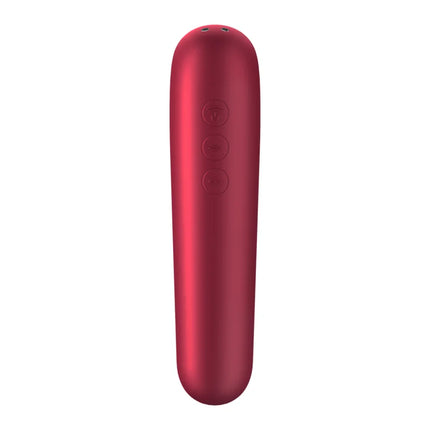 SATISFYER - DUAL LOVE VIBRATOR UND SAUGER MIT PULSIERTER LUFT ROT - Druckwellen saugende Vibratoren