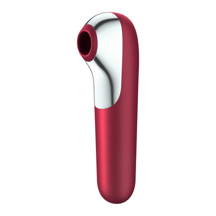SATISFYER - DUAL LOVE VIBRATOR UND SAUGER MIT PULSIERTER LUFT ROT - Druckwellen saugende Vibratoren