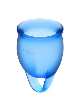SATISFYER - FEEL CONFIDENT MENSTRUAL CUP DUNKELBLAU 15 + 20 ML
