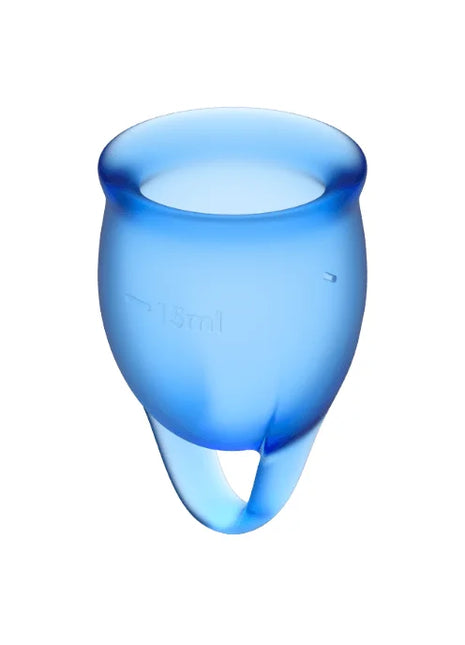 SATISFYER - FEEL CONFIDENT MENSTRUAL CUP DUNKELBLAU 15 + 20 ML