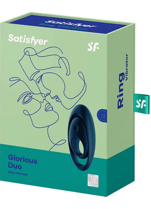 SATISFYER - GLORIOUS DUO RING VIBRATOR BLAU - Penisring mit Vibration