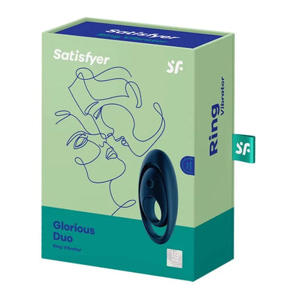 SATISFYER - GLORIOUS DUO RING VIBRATOR BLAU - Penisring mit Vibration