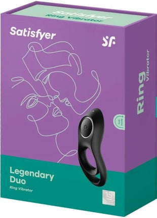SATISFYER - LEGENDRER DUORING VIBRATOR SCHWARZ - Penisring für Paare