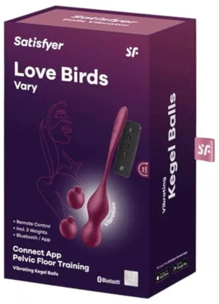 SATISFYER - LOVE BIRDS VARY VIBRIERENDE KUGELN KOSTENLOSE APP WEINROT