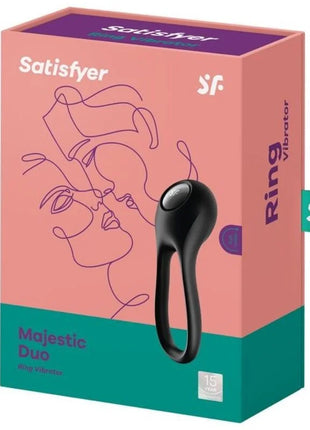 SATISFYER - MAJESTIC DUO RING VIBRATOR SCHWARZ - Penisring für Paare