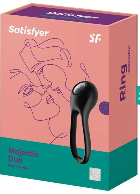 SATISFYER - MAJESTIC DUO RING VIBRATOR SCHWARZ - Penisring für Paare