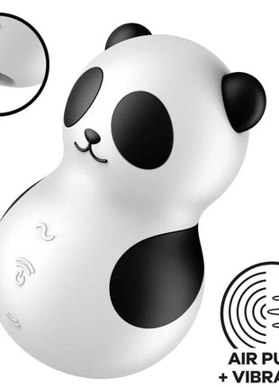 SATISFYER - POCKET PANDA STIMULATOR & VIBRATOR SCHWARZ WEISS
