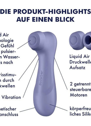 SATISFYER - PRO 2 GENERATION 3 LIQUID AIR TECHNOLOGY WEINROT - DRUCKWELLENVIBRATOREN ohne Vibration