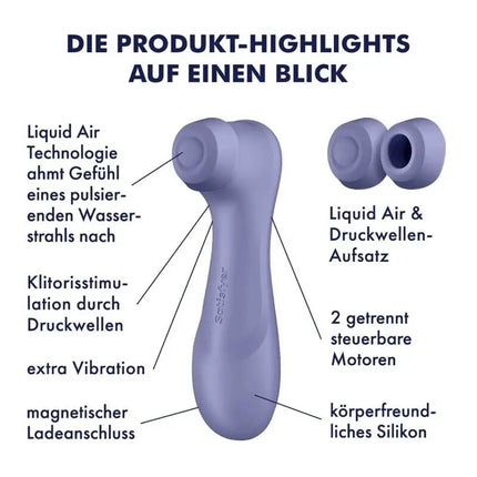 SATISFYER - PRO 2 GENERATION 3 LIQUID AIR TECHNOLOGY WEINROT - DRUCKWELLENVIBRATOREN ohne Vibration