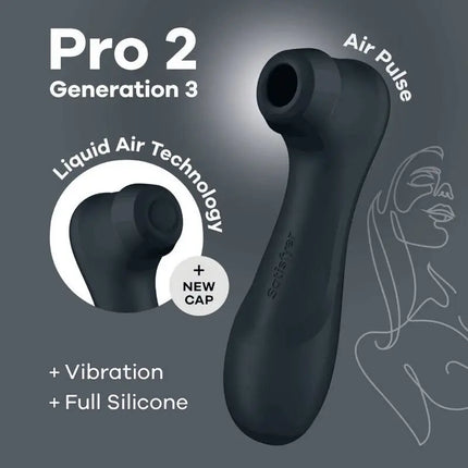 SATISFYER - PRO 2 GENERATION 3 LIQUID AIR TECHNOLOGY WEINROT - DRUCKWELLENVIBRATOREN ohne Vibration