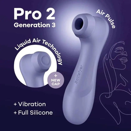 SATISFYER - PRO 2 GENERATION 3 LIQUID AIR TECHNOLOGY WEINROT - DRUCKWELLENVIBRATOREN ohne Vibration