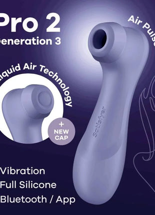 SATISFYER - PRO 2 GENERATION 3 WINE RED BLUETOOTH & APP - DRUCKWELLENVIBRATOREN ohne Vibration