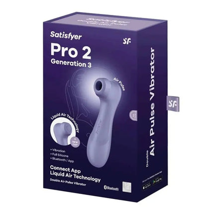 SATISFYER - PRO 2 GENERATION 3 WINE RED BLUETOOTH & APP - DRUCKWELLENVIBRATOREN ohne Vibration