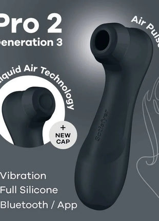 SATISFYER - PRO 2 GENERATION 3 WINE RED BLUETOOTH & APP - DRUCKWELLENVIBRATOREN ohne Vibration