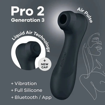 SATISFYER - PRO 2 GENERATION 3 WINE RED BLUETOOTH & APP - DRUCKWELLENVIBRATOREN ohne Vibration